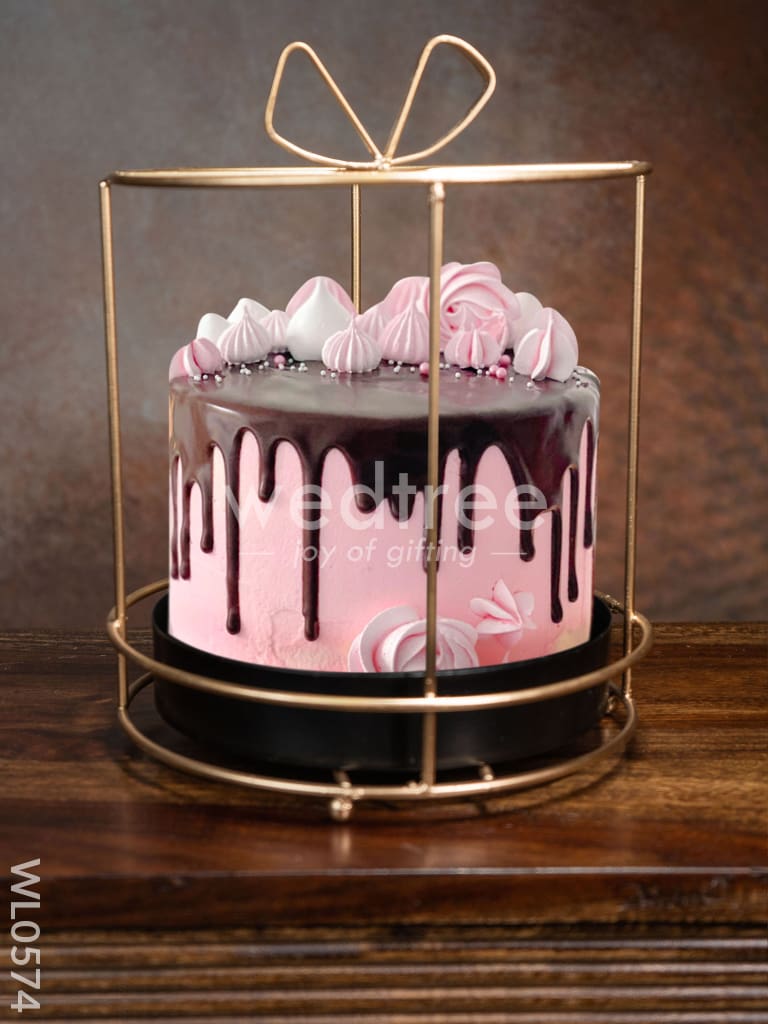 Handcrafted Metal Cake Stand with Ribbon on the top - WL0574