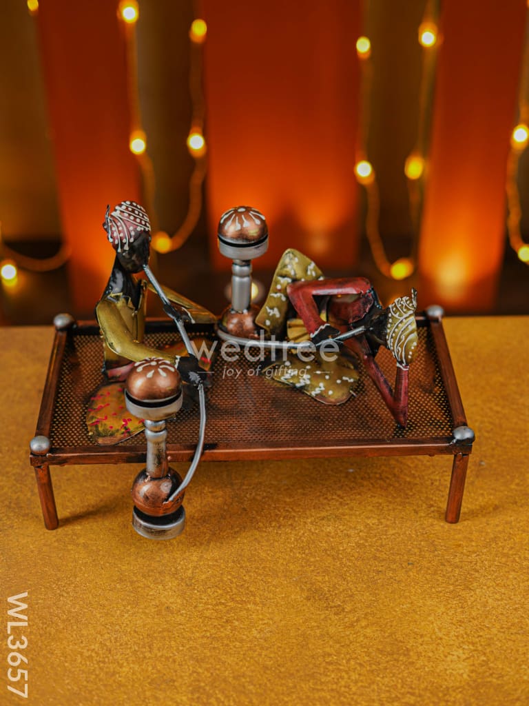 Handpainted Rajasthani Hookah Men Showpiece - WL3657