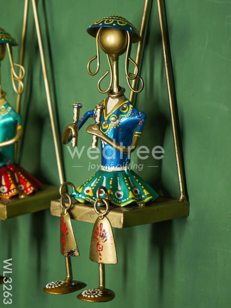 Handpainted Rajasthani Metal Musician Dolls - Set of 3 - WL3263