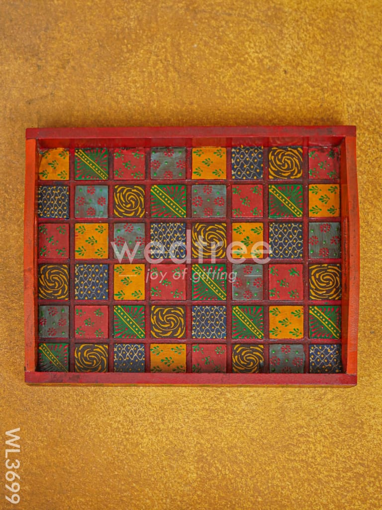 Handpainted Wooden Tray - Set of 2 - WL3699