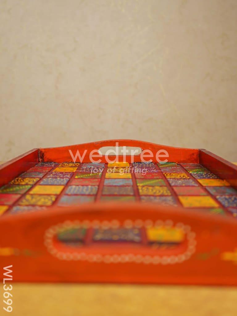 Handpainted Wooden Tray - Set of 2 - WL3699