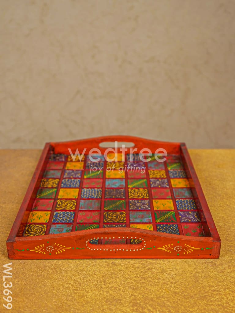 Handpainted Wooden Tray - Set of 2 - WL3699