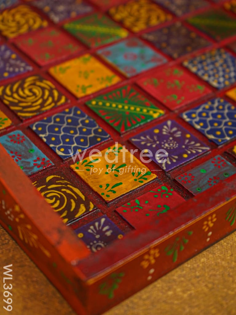 Handpainted Wooden Tray - Set of 2 - WL3699