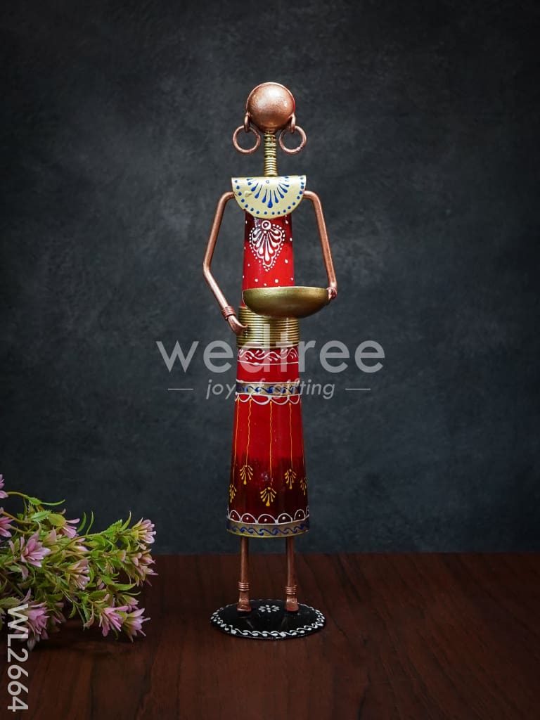 Handpainted Worker Lady Candle Holder - WL2664