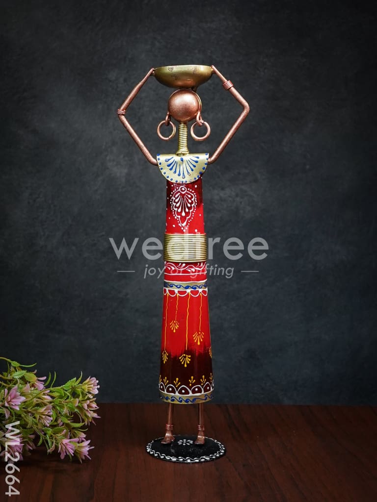 Handpainted Worker Lady Candle Holder - WL2664