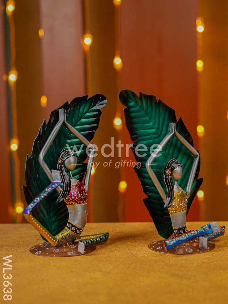 Handpainted Yoga Lady Showpiece - Set of 2 - WL3638