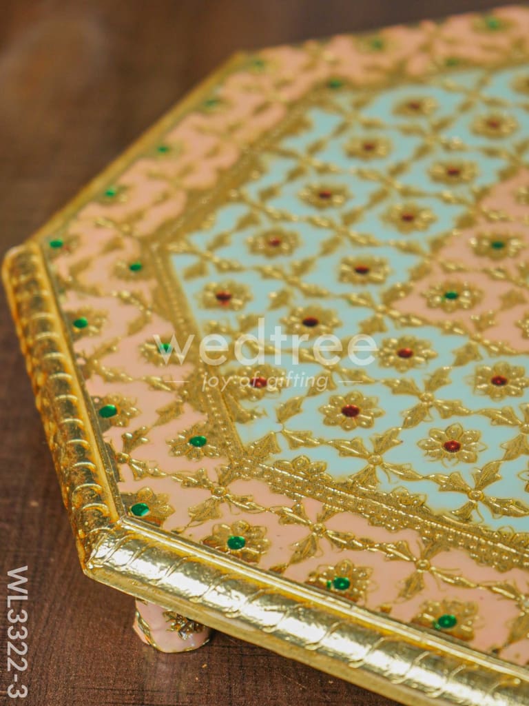 Hexagon Shaped Meenakari Bajot- 12 x 12 inch - WL3322-3