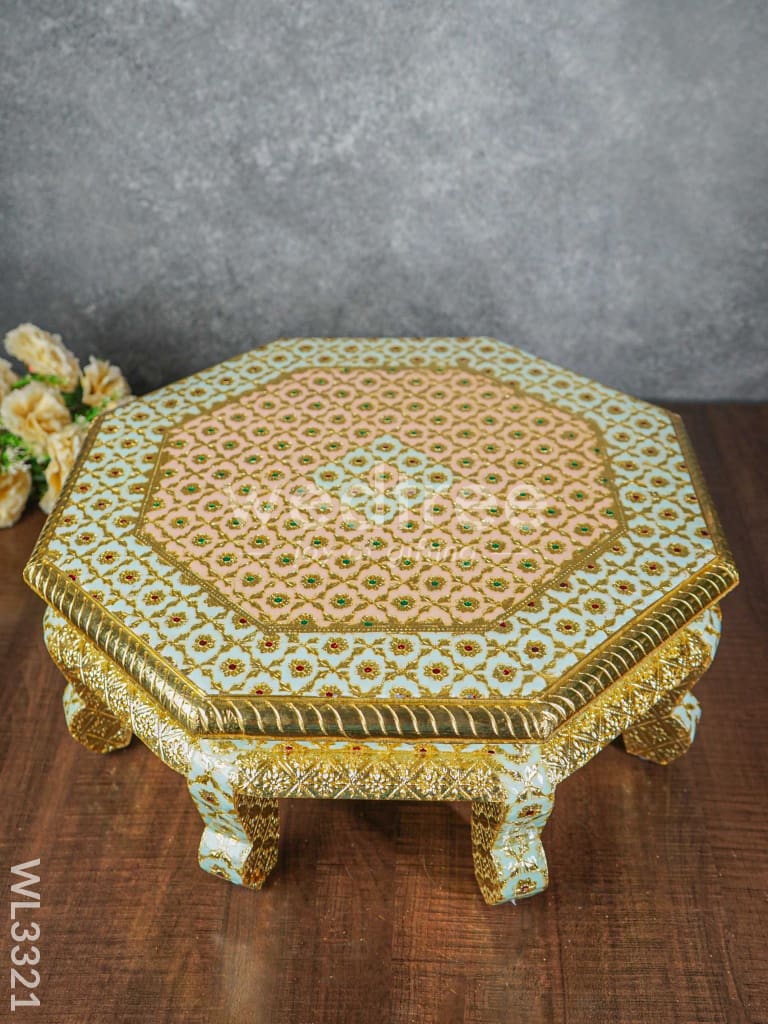 Hexagon Shaped Meenakari Bajot - 18 x 18 inch - WL3321