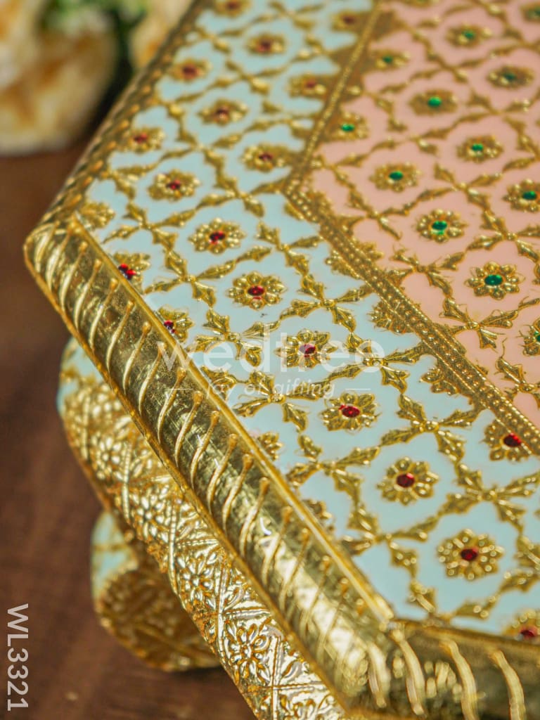Hexagon Shaped Meenakari Bajot - 18 x 18 inch - WL3321