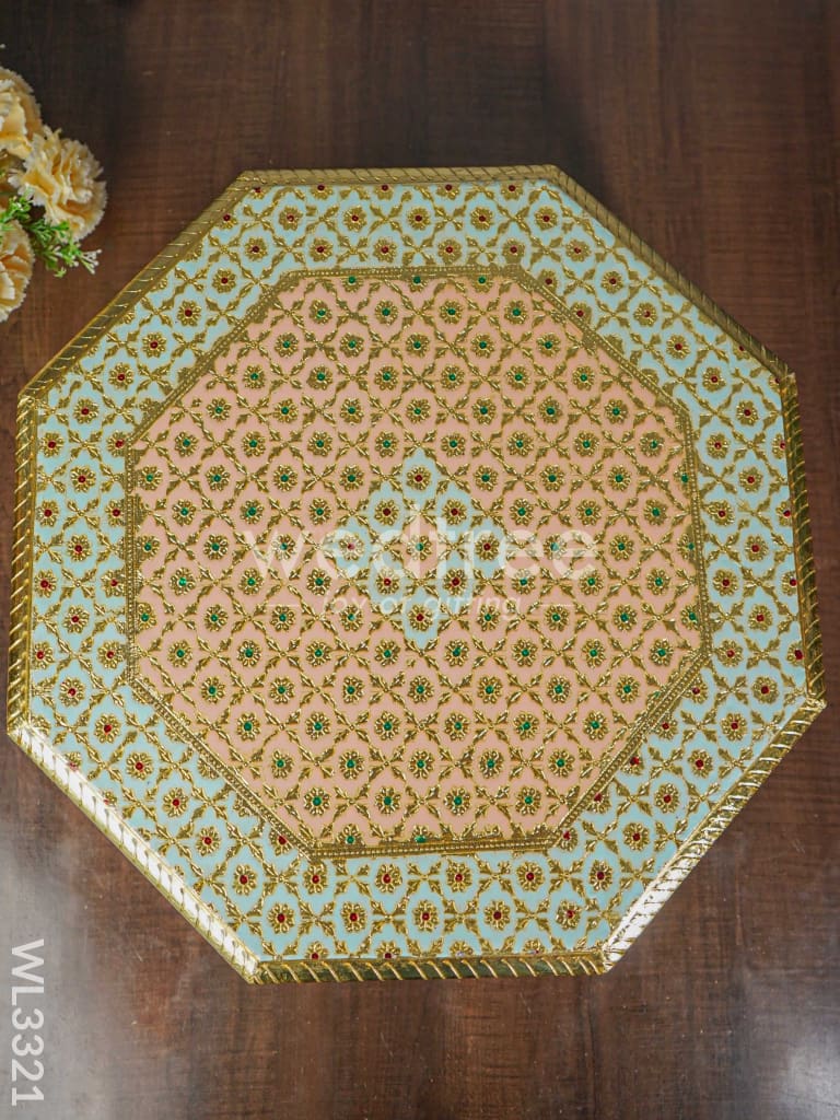 Hexagon Shaped Meenakari Bajot - 18 x 18 inch - WL3321