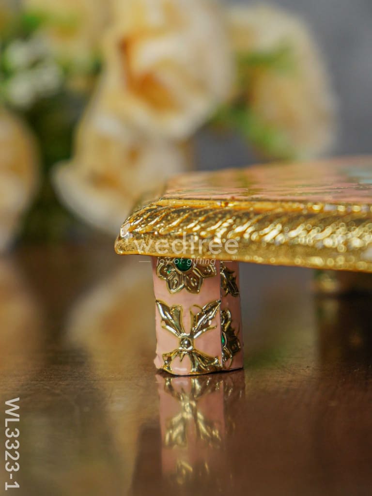 Hexagon Shaped Meenakari Bajot - 8 x 8 inch - WL3323-1