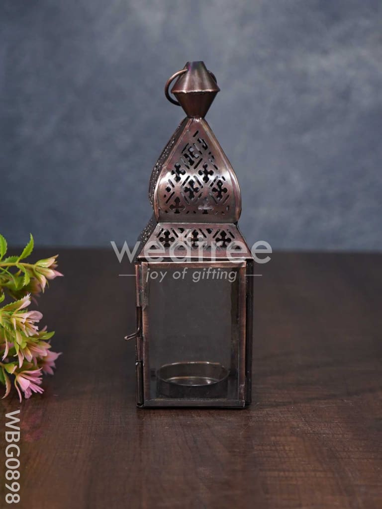 Home Décor Metal Hanging Lantern in Distressed Finish - WBG0898