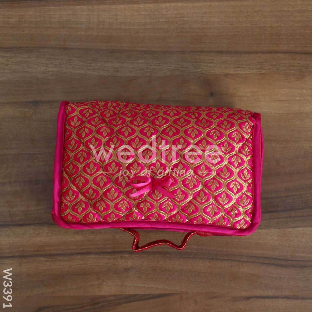 Jewel Pouch with golden leaf design Medium