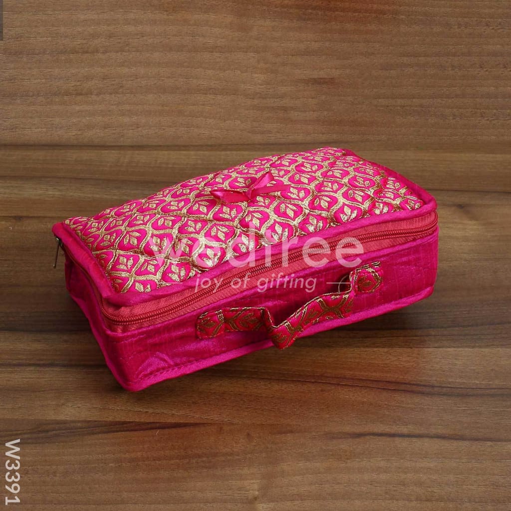 Jewel Pouch with golden leaf design Medium