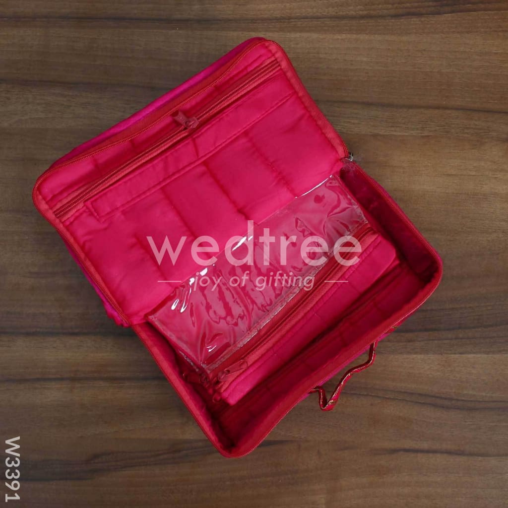 Jewel Pouch with golden leaf design Medium