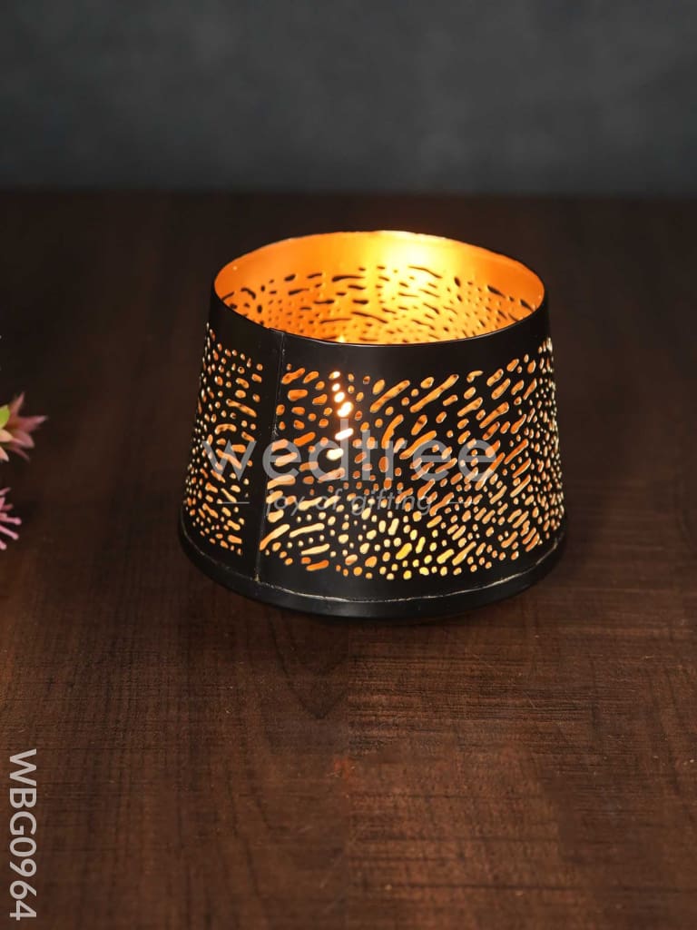 Jhaali Style Votive in Black - WBG0964