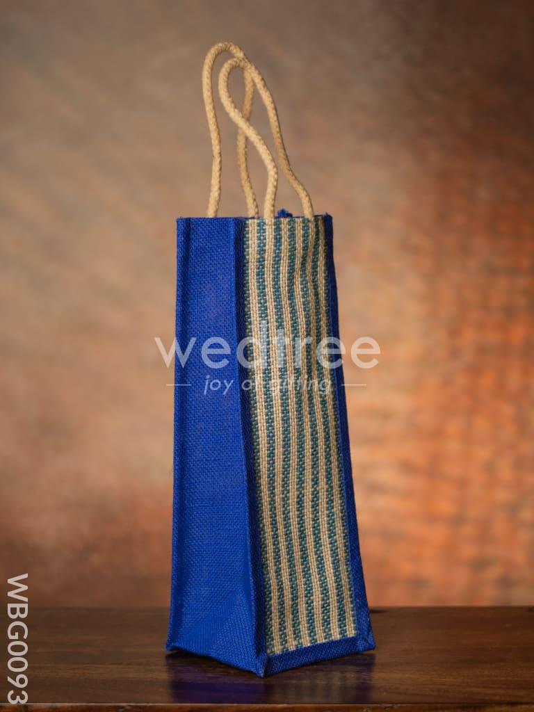 Jute Bag for Water Bottle with Vertical Stripes - WBG0093