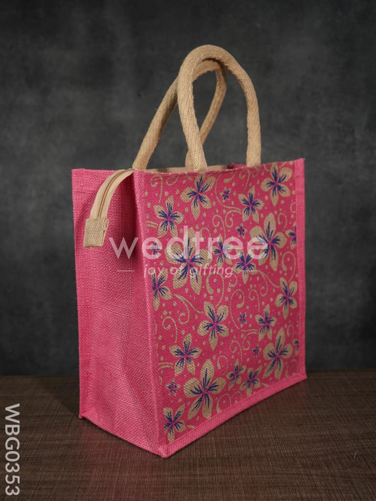 Jute Bag with Floral Prints - WBG0353
