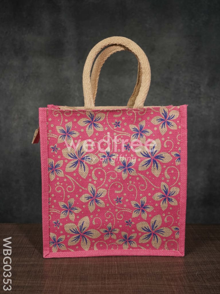 Jute Bag with Floral Prints - WBG0353