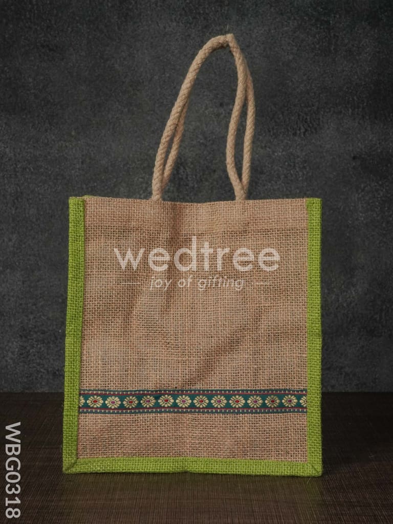 Jute Bag with Lace Work - WBG0318