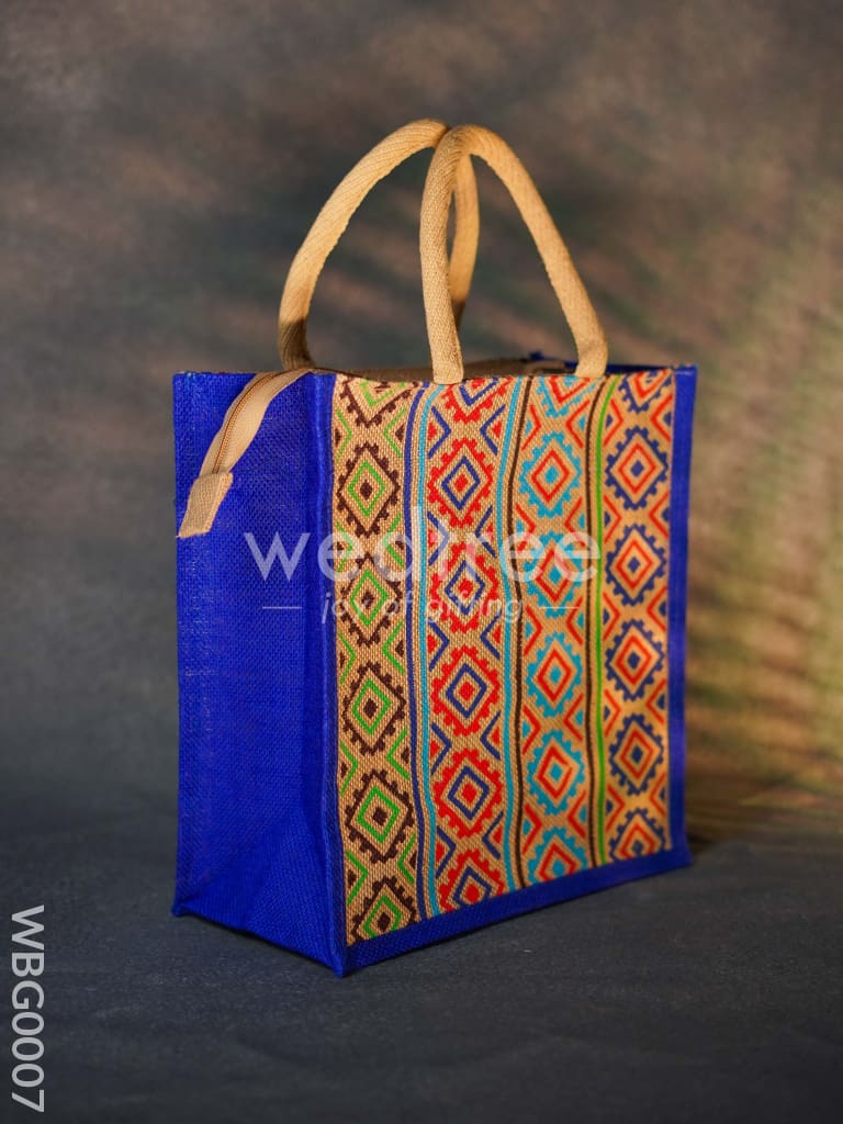 Jute Bag with Multi-colour Stripes - WBG0007