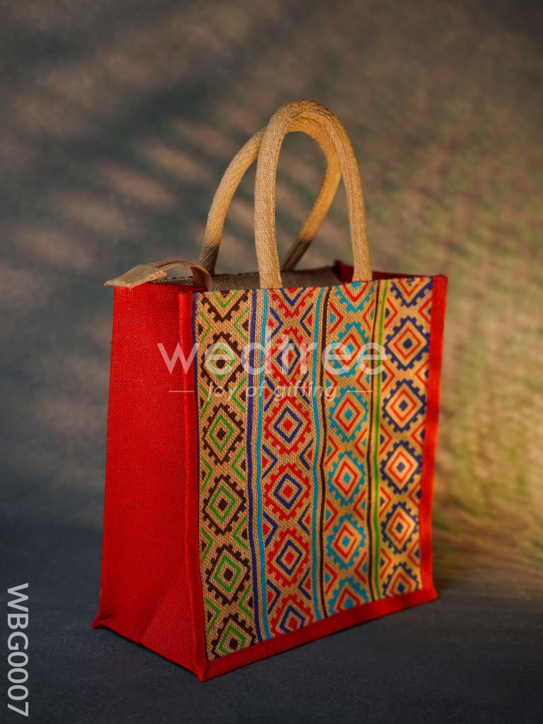 Jute Bag with Multi-colour Stripes - WBG0007