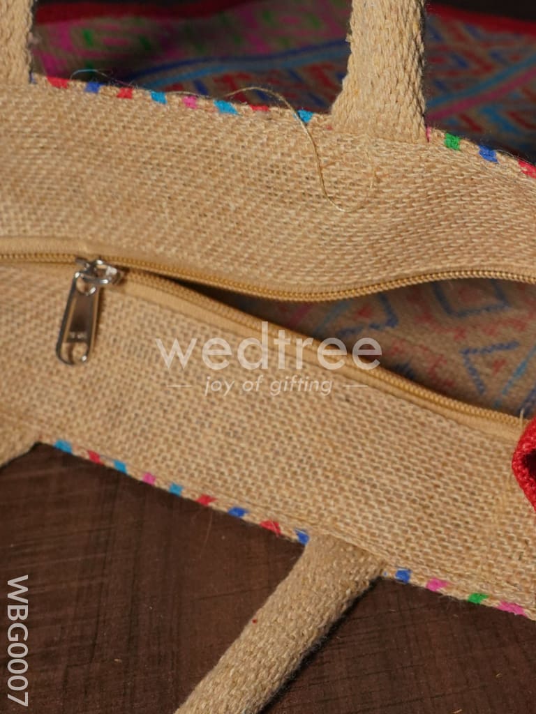 Jute Bag with Multi-colour Stripes - WBG0007
