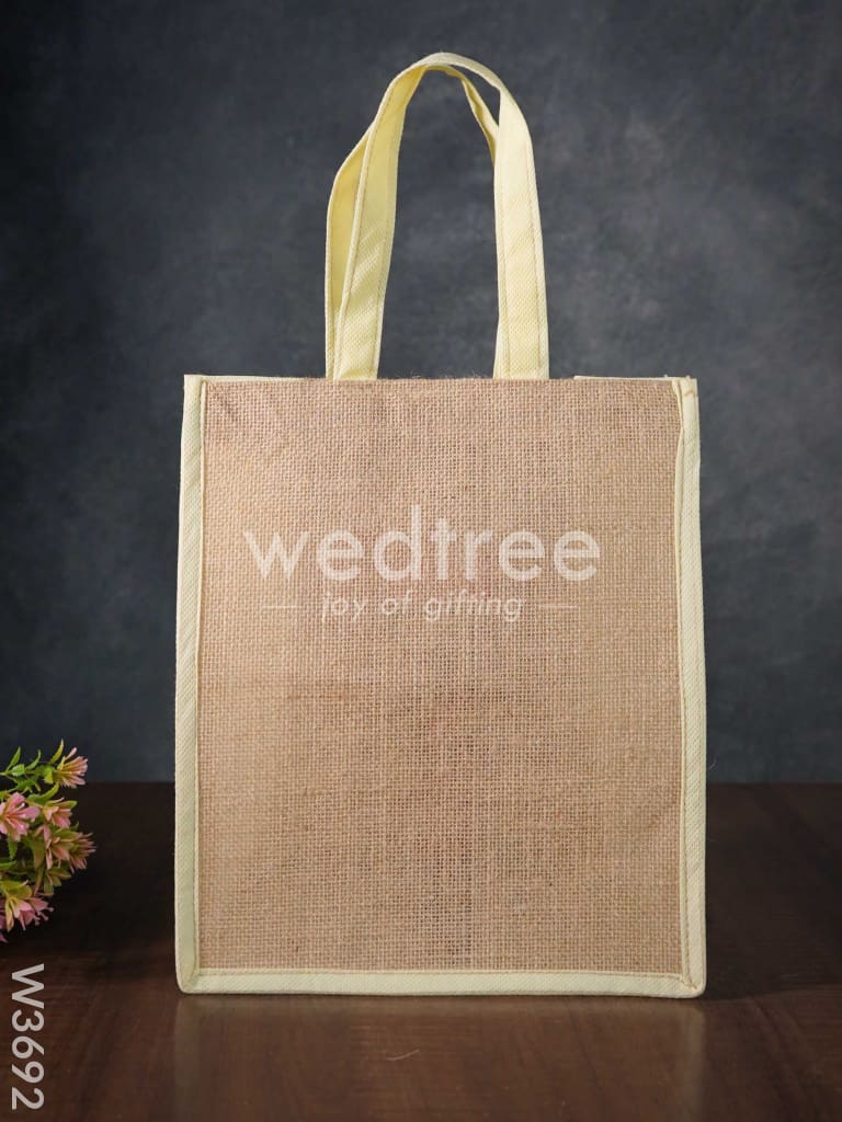 Jute Bag with Non-woven Gusset & Handle - W3692
