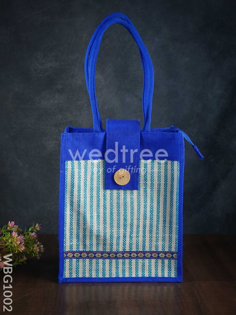 Jute Bag with Printed Stripes - WBG1002