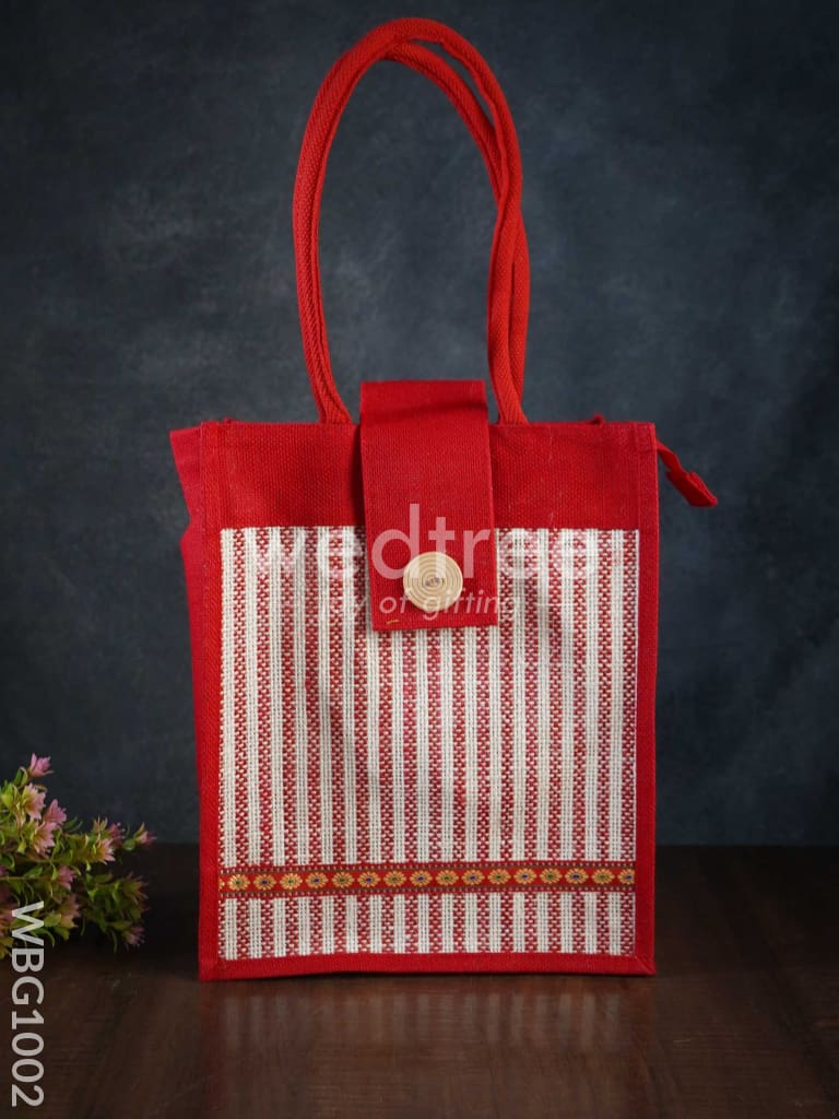 Jute Bag with Printed Stripes - WBG1002