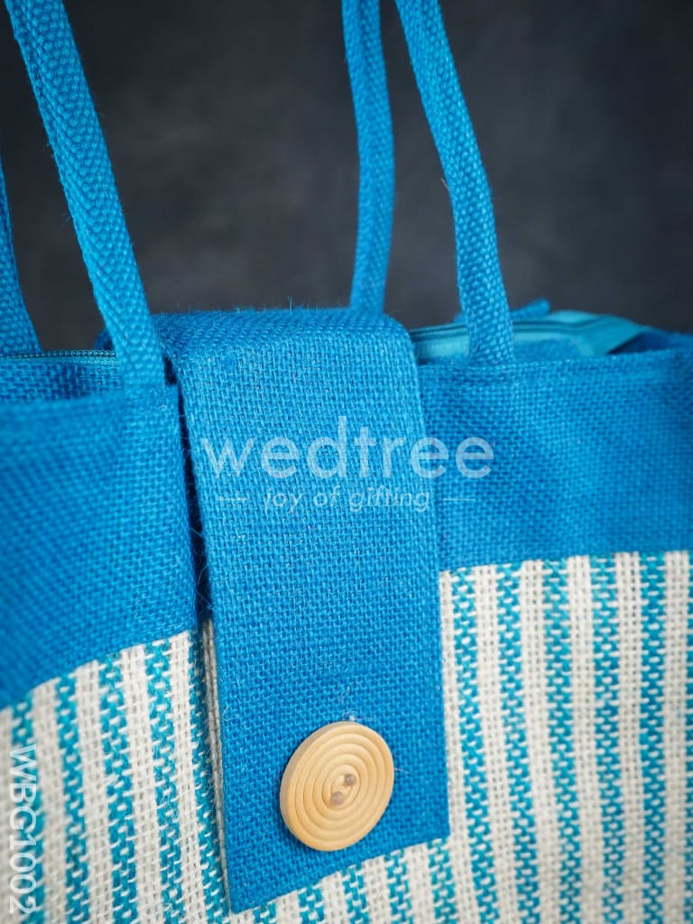 Jute Bag with Printed Stripes - WBG1002