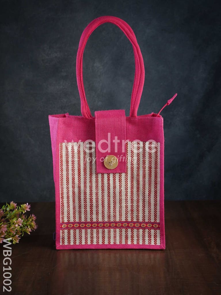 Jute Bag with Printed Stripes - WBG1002