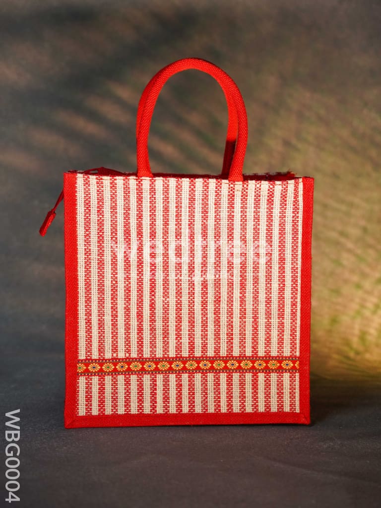 Jute Bag with Strip Prints - WBG0004