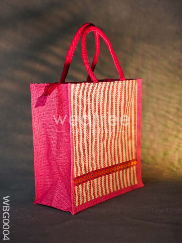Jute Bag with Strip Prints - WBG0004