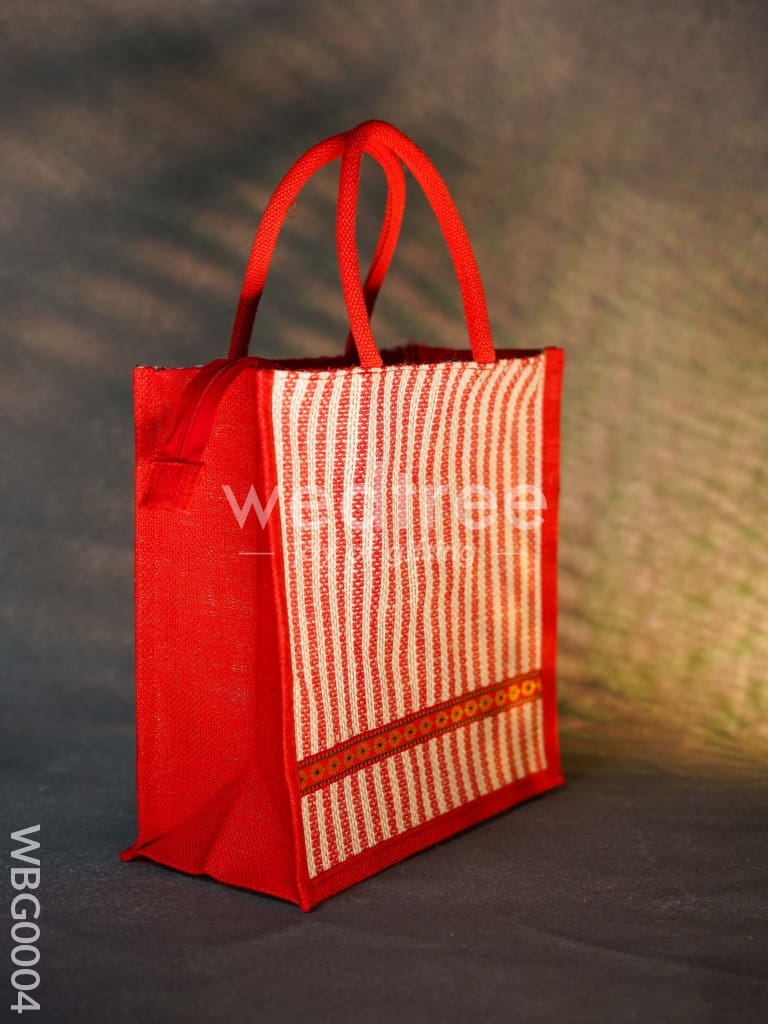 Jute Bag with Strip Prints - WBG0004