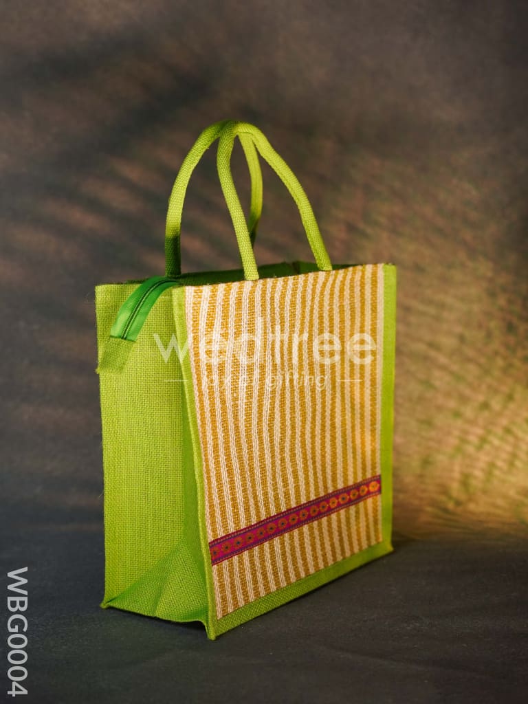 Jute Bag with Strip Prints - WBG0004