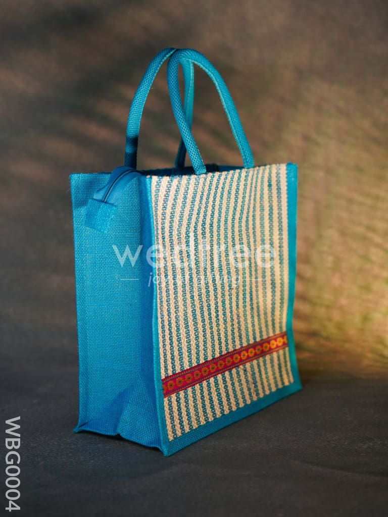 Jute Bag with Strip Prints - WBG0004