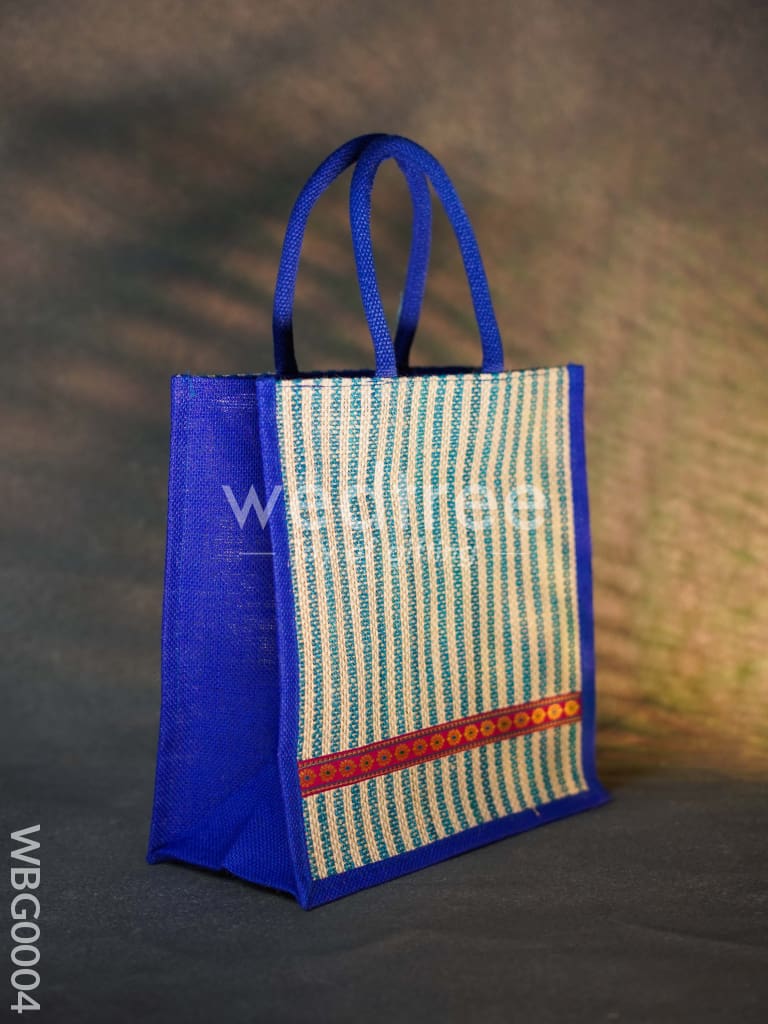 Jute Bag with Strip Prints - WBG0004