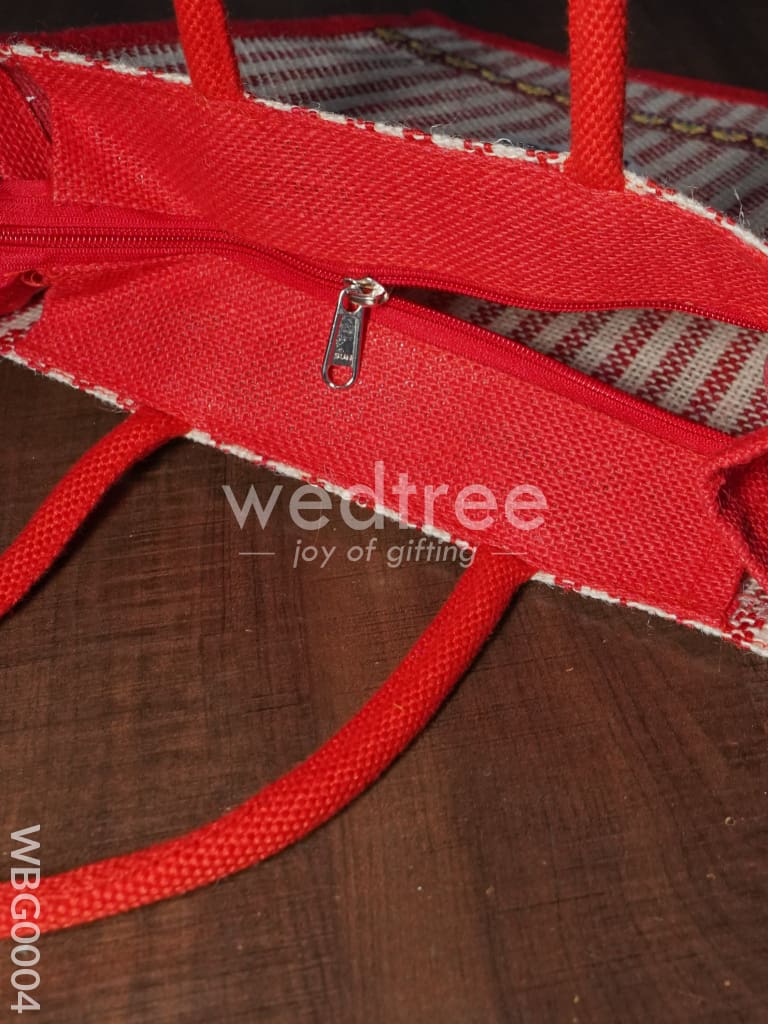 Jute Bag with Strip Prints - WBG0004