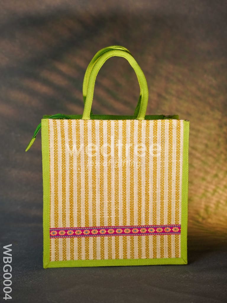 Jute Bag with Strip Prints - WBG0004