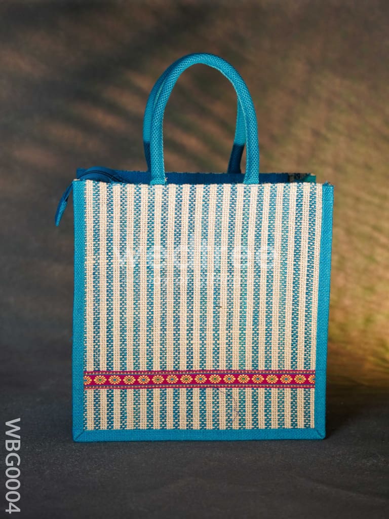 Jute Bag with Strip Prints - WBG0004