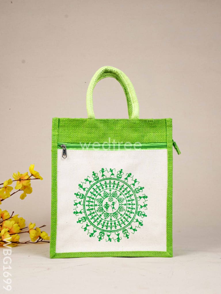 Jute Bag with Warli Print - WBG1699