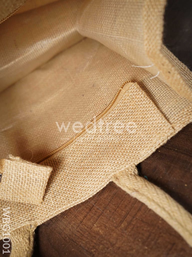 Jute Lunch Bag with Printed Fabric - WBG1001