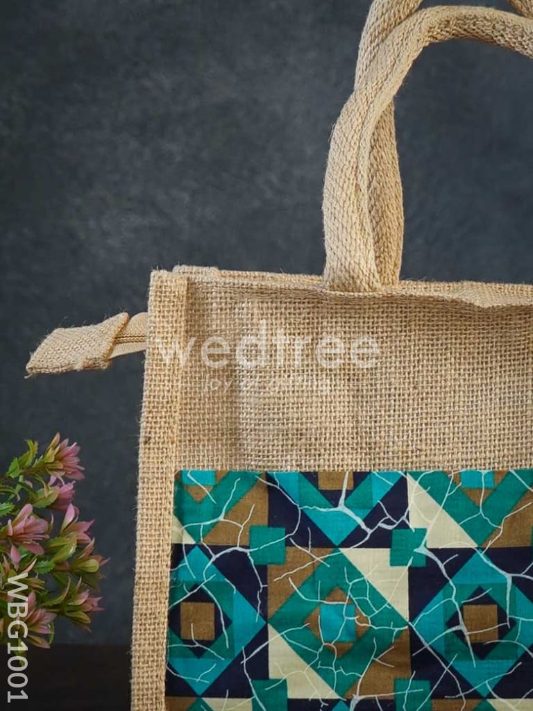Jute Lunch Bag with Printed Fabric - WBG1001