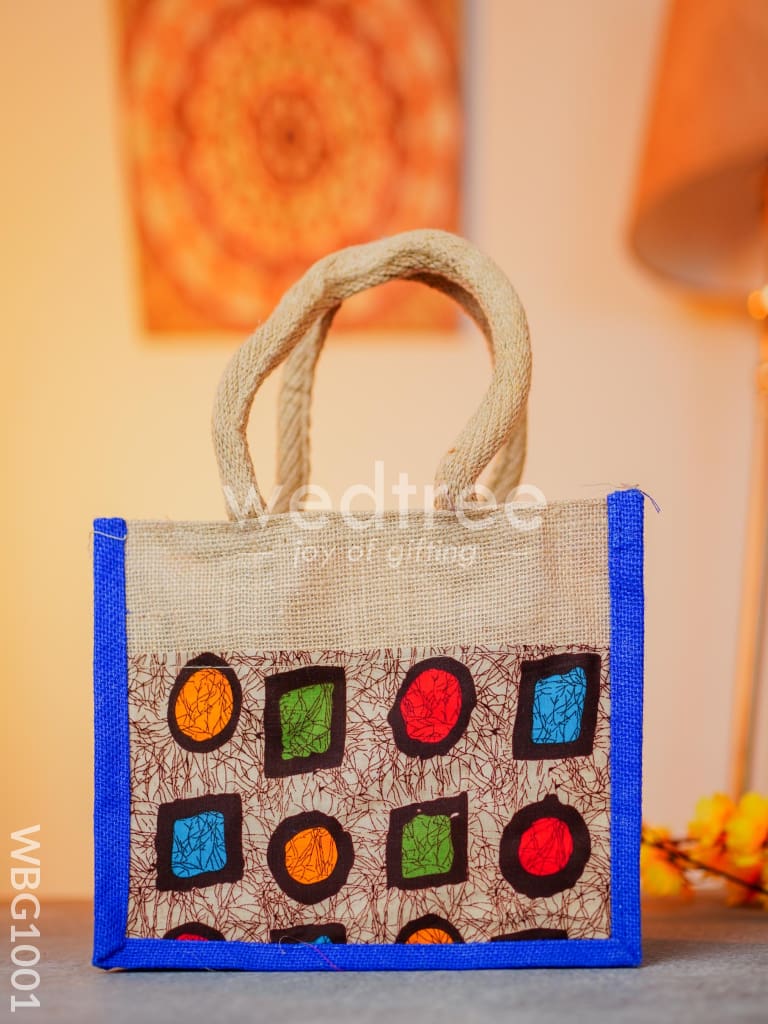 Jute Lunch Bag with Printed Fabric - WBG1001