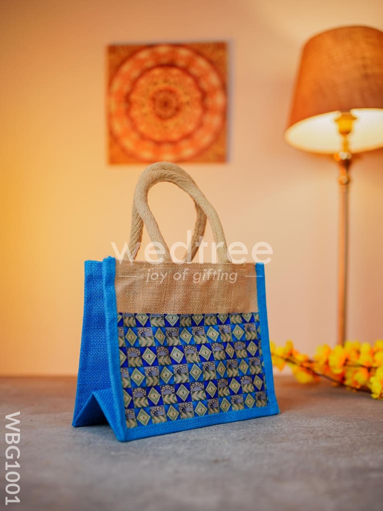 Jute Lunch Bag with Printed Fabric - WBG1001