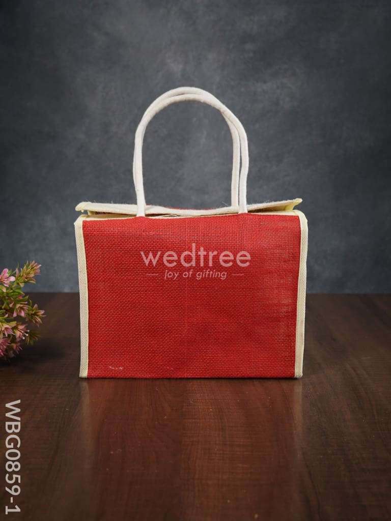 Jute Lunch Bag with Velcro - WBG0859-1