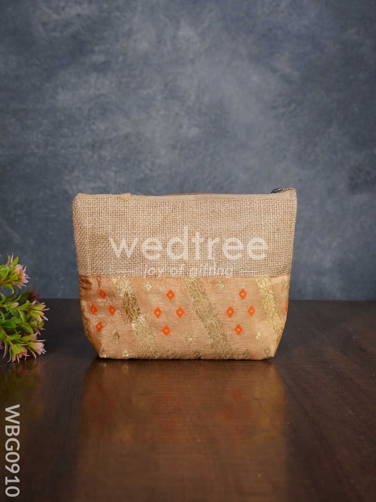 Jute with Raw Silk Return Gift Purse - WBG0910