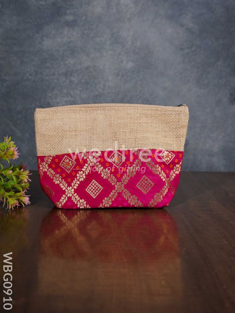 Jute with Raw Silk Return Gift Purse - WBG0910