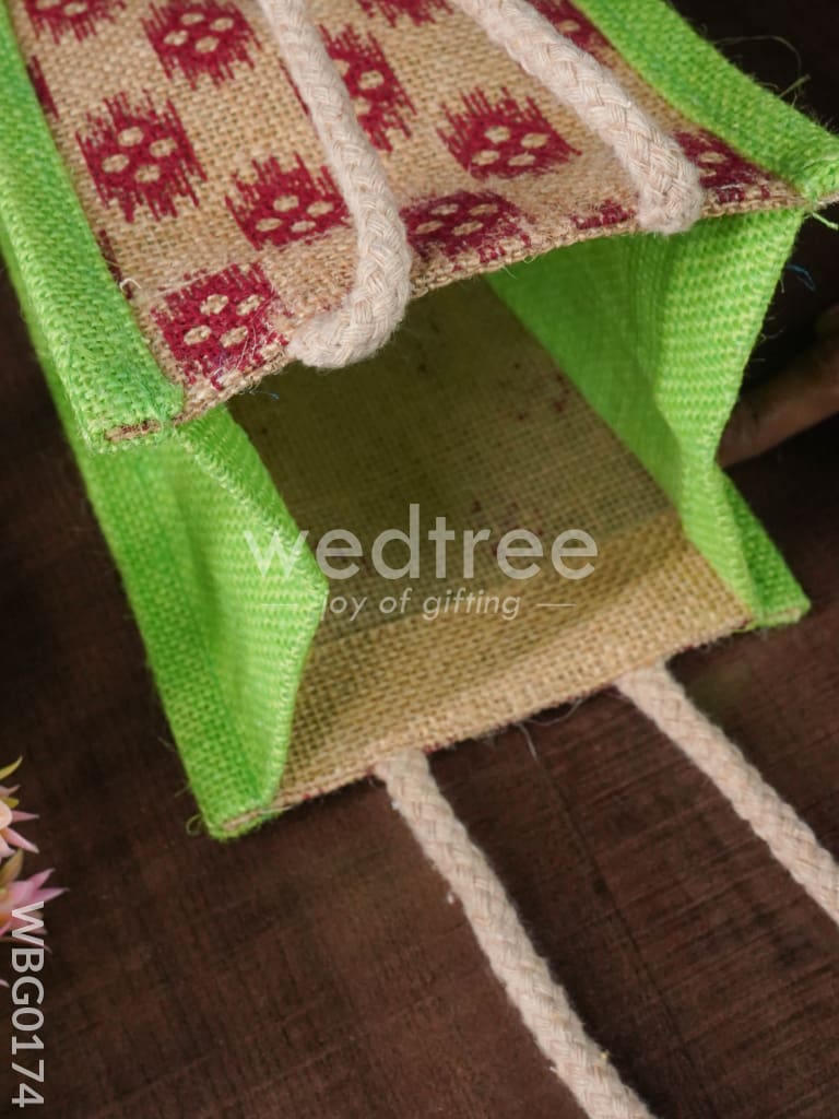 Jutebag - Water Bottle Bag with Floral Print - WBG0174